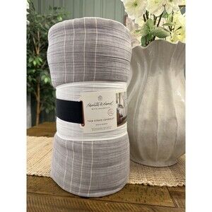Full/Queen Microstripe Matelassé Coverlet Jet Gray - Hearth & Hand with Magnolia